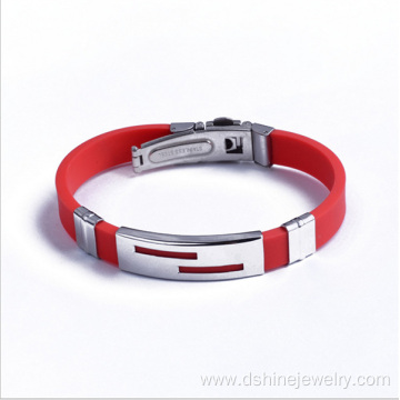 Silicone Titanium Steel Bracelet Jewelry For Couple Lovers